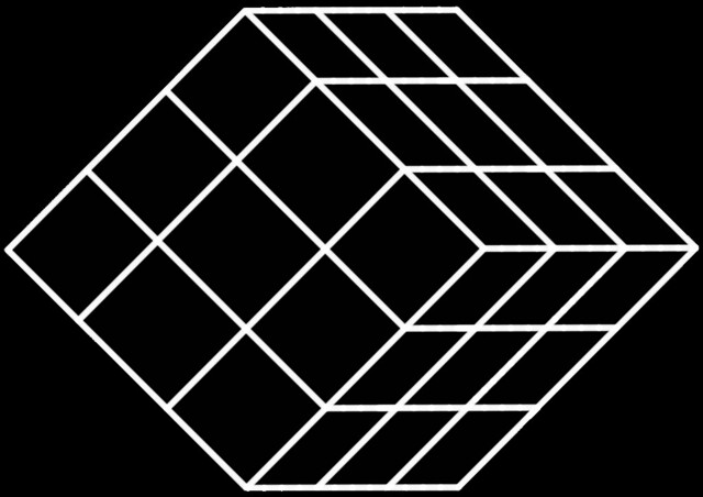 Black Tilted 27-Section Rubik's Cube Template