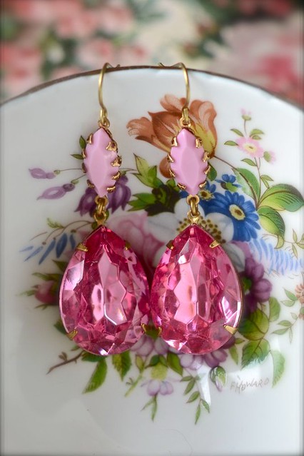 Bubblegum Pink Rhinestone Earrings