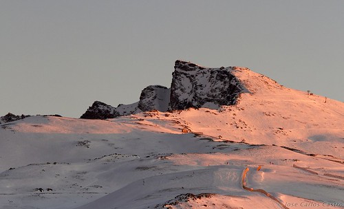 granada landscape nevada nieve pico sierra snow sunset veleta