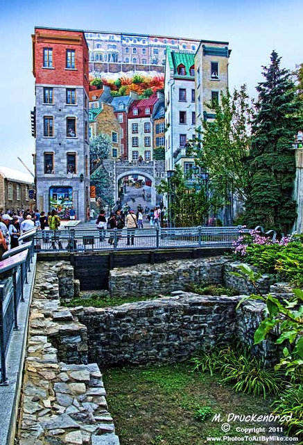 Mural of Quebecers in Lower Town, Québec City Canada