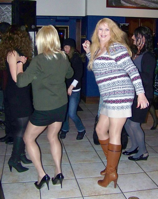 Holiday Sweater Dress & Brown Jessica Simpson Knee High Leather Boots