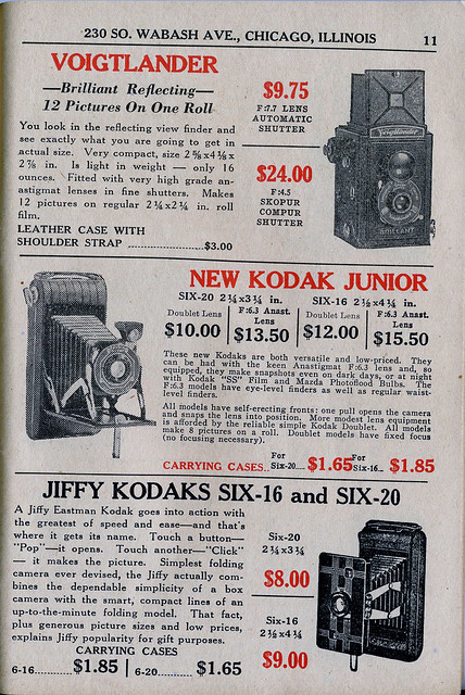 Central Camera 1936: Voigtlander Brilliant, New Kodak Junior, Jiffy Kodak