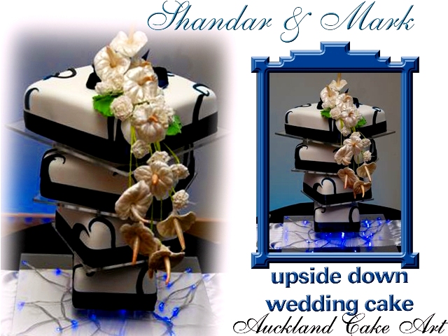SHANDAR AND MARK UPSIDE DOWN WEDDING CAKE
