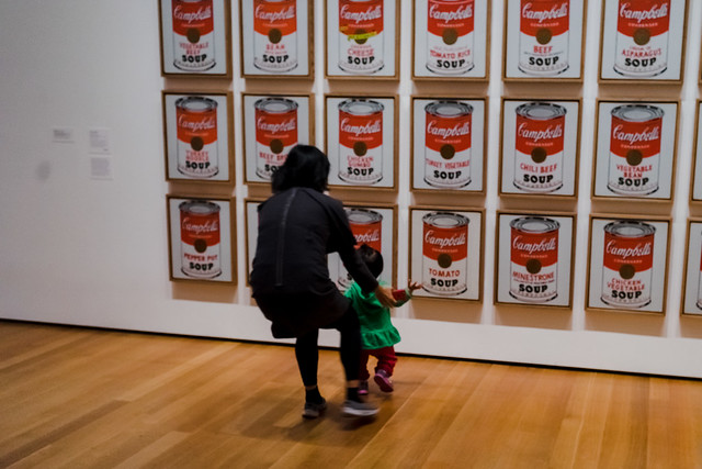 Mom prevents toddler's destruction of Warhol's Campbell soup; MoMA