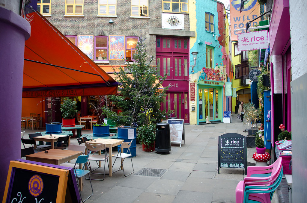 In the heart of London lies a colorful neighborhood