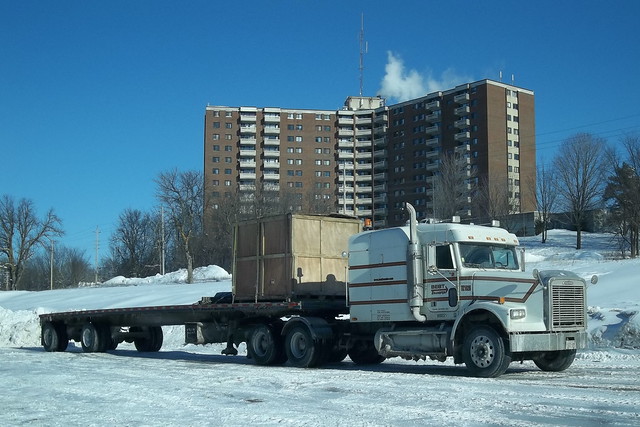Best Transfer TK1026 Freightliner truck with flatbed trailer Ottawa, Ontario 01132012 ©Ian A. McCord