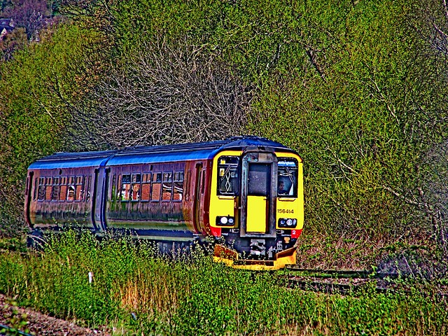156414 approaches Duffield with a Matlock to Nottingham service 18-04-14 (HDR)