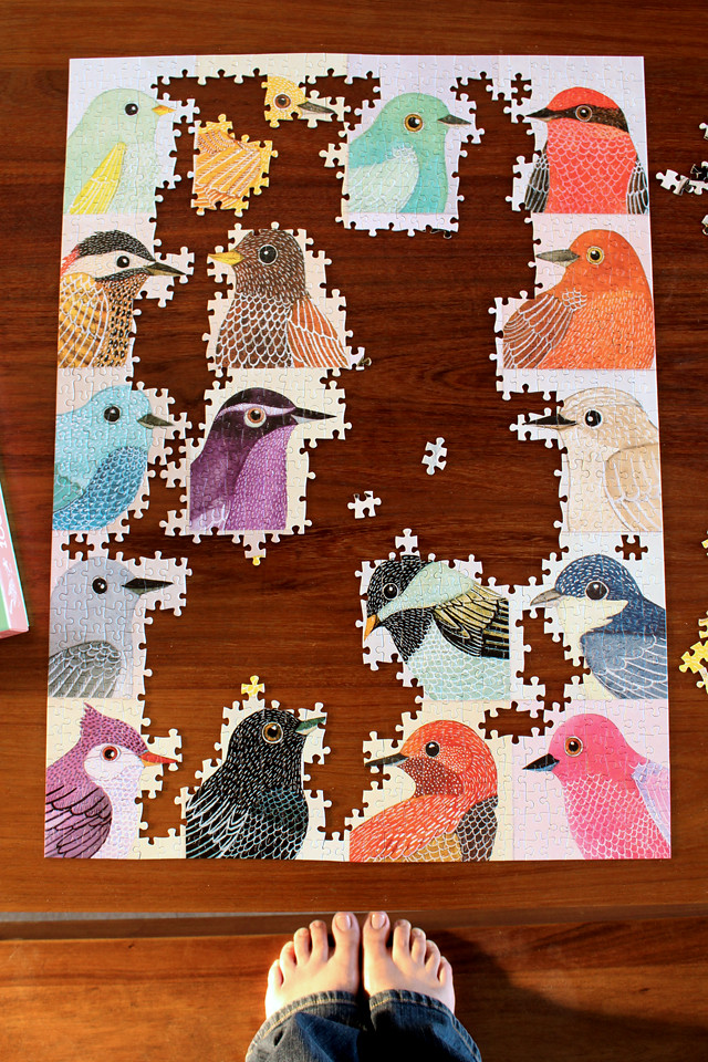 Puzzle 20" x 27" puzzle from Galison with my birdies. Geninne Flickr