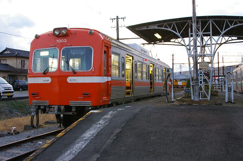 Gakunan Railway 7000 series in Gakunan-Enoo, Fuji, Shizuoka, Japan /Dec 30,2011
