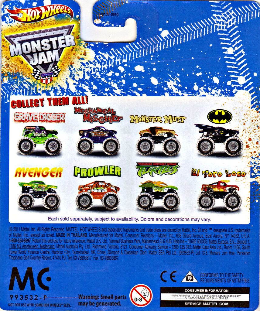 " Hot Wheels " Monster Jam ' Teenage Mutant Ninja Turtles ' 1:64 Monster Truck - Michelangelo {  HOLIDAY EDITION } ..card backer ii (( 2011 )) by tOkKa