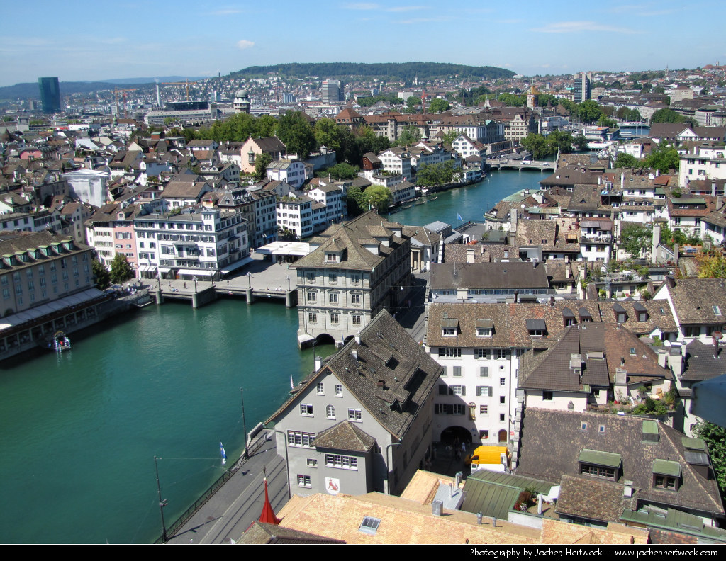 View from the Grossmünster, Zurich, Switzerland