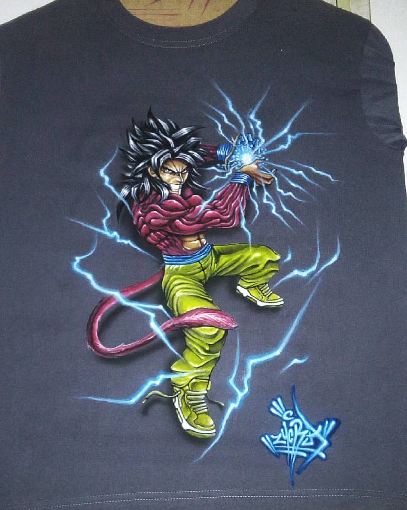 Goku fase 4 !! Camiseta talla S Aerografia textil #goku #s… | Flickr
