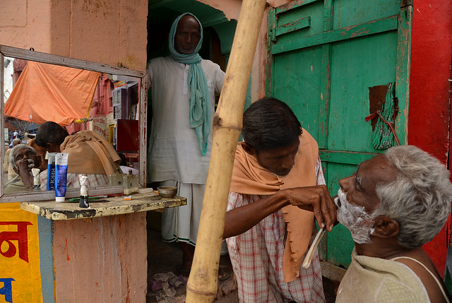 The barber shop, Varanasi, India