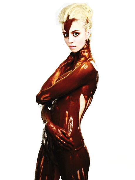 Allison Harvard 'Nude covered with chocolate' .