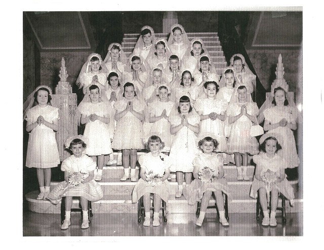 Gretchen's First Communion - St Mary Academy - Monroe MI - 1953ish
