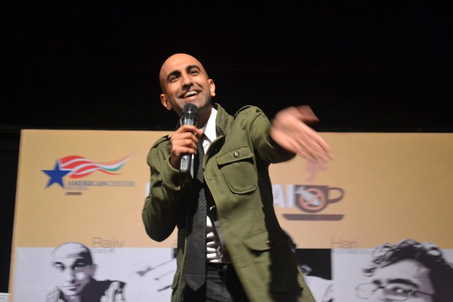 Rajiv Satyal at the performance of the Make Chai Not War comedy show presented by the American Center in Mumbai on January 18, 2012