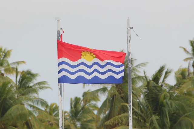 Kiribati flag in the wind