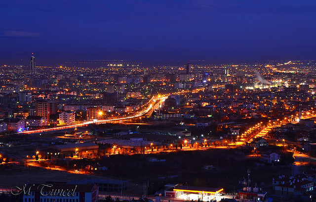 KOnya Akyokusdan gece manzarasi (Turkey- Konya city)