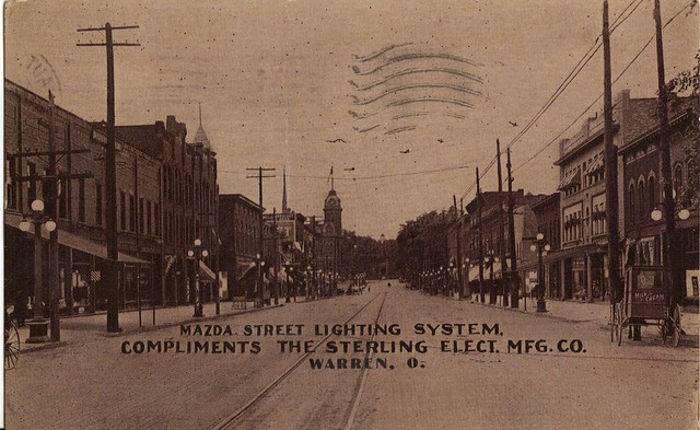 Main Street, Warren, Ohio, circa 1910's.