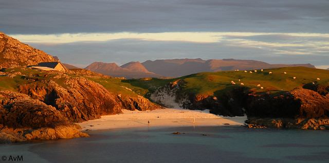 Clachtoll beach in the evening, Scotland