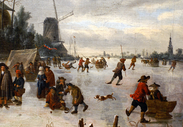 Adriaen Lievensz. van der Poel, Eisvergnügen, Ausschnitt  (Amusement on the ice, detail)