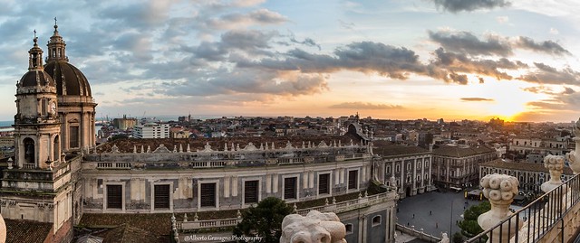 A panoramic view of the Duomo of Catania.