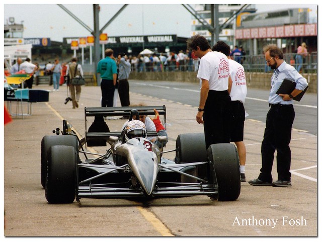 Gabriele Tarquini AGS Ford JH27 F1. 1990 British GP Test Silverstone.