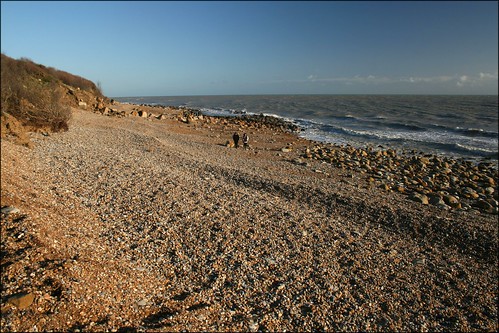 Fairlight Glen, East Sussex The shingle beach at Fairlight Glen, East Sussex. This is a nudist beach, but it was a bit cold for that today.
