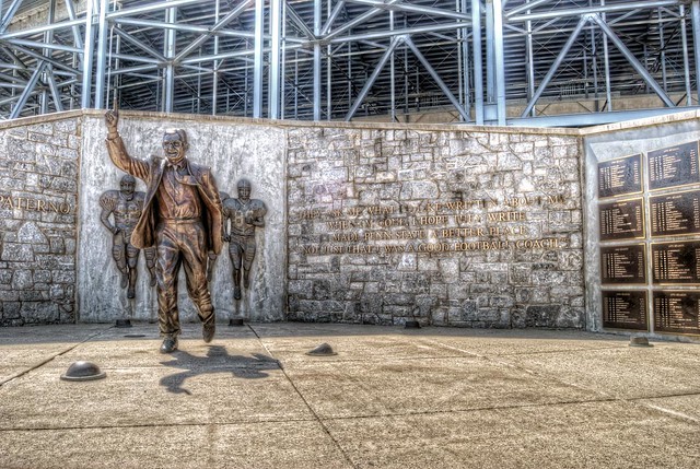 Joe Paterno Statue outside Beaver Stadium HDR