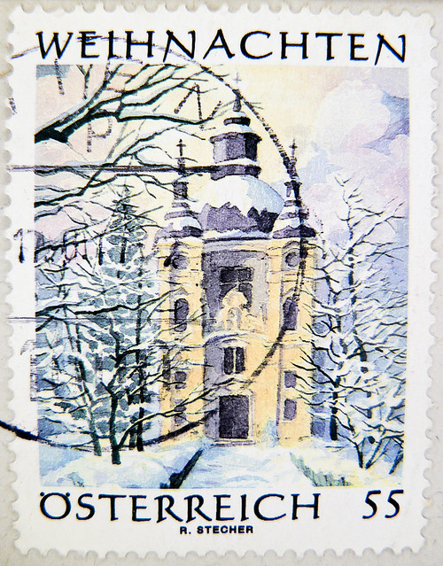 beautiful xmas stamp Austria postage 55 cent 
