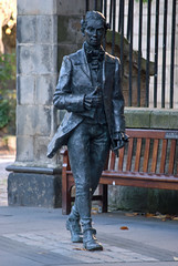 Statue of Robert Fergusson outside Canongate Kirk
