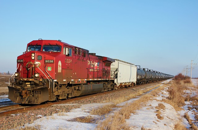 CP 9538 west in Genoa,Illinois on 1/24/2012.