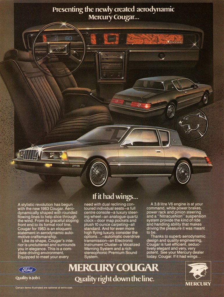 1983 Mercury Cougar Ad (Canada) | Alden Jewell | Flickr