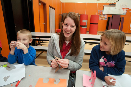 BYU-Idaho Students work with Elementary kids