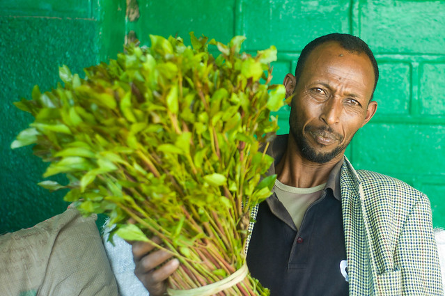 Khat-Dealer in Hargeisa, Somaliland
