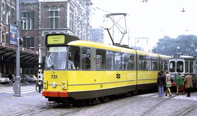 GVBA Amsterdam: 731 1974 Type 8G car on training duties at Centraal Station