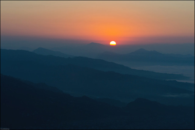Sunrise over Pokhara Valley, Nepal