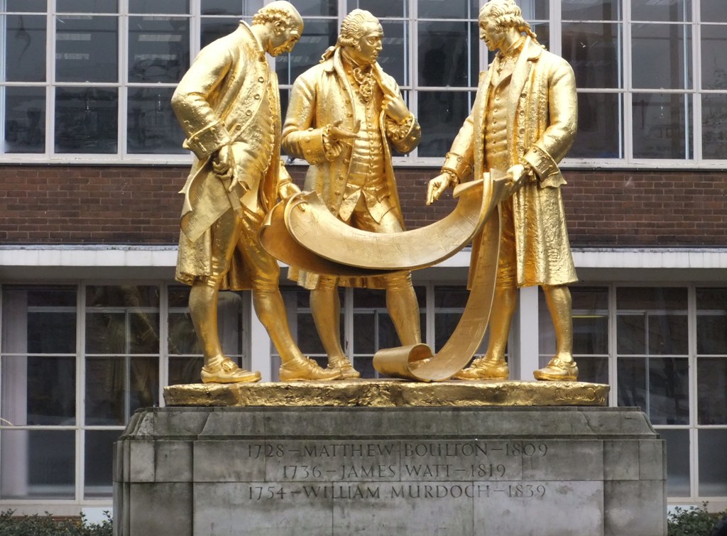 A Golden Statue A statue of Matthew Boulton, James Watt an… Flickr