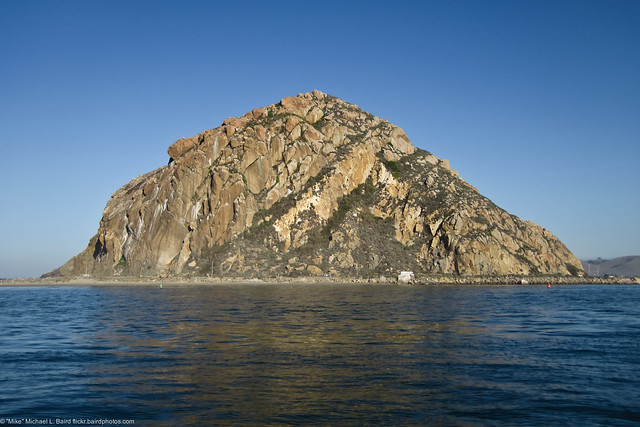 Morro Rock taken from the middle of the channel.