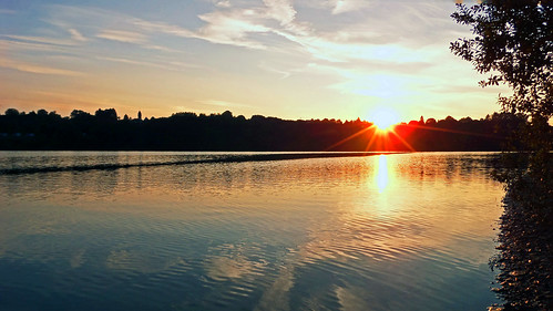sunset coucher soleil lake lac butgenbach berg belgique lцdоіс