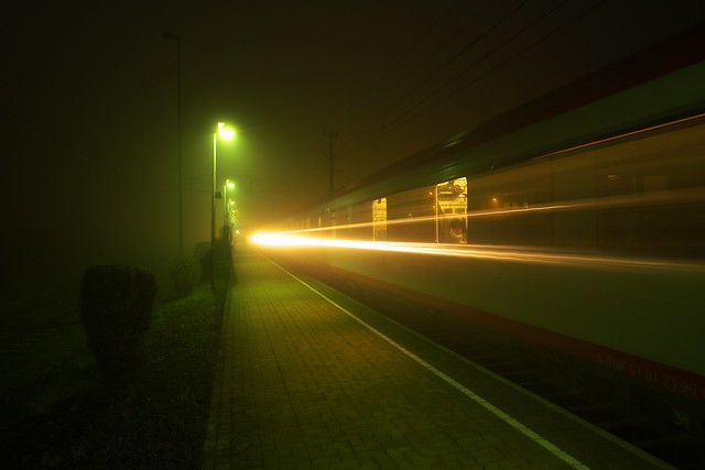 train morning fog
