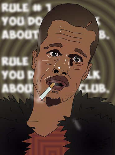 Brad Pitt Caricature as Tyler Durden