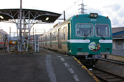 Gakunan Railway 8000 series in Gakunan-Enoo, Fuji, Shizuoka, Japan /Dec 30,2011