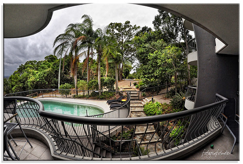sky pool stairs forest palms nikon view balcony steps rail wideangle fisheye greenball d90 colorphotoaward mygearandme fotografdude