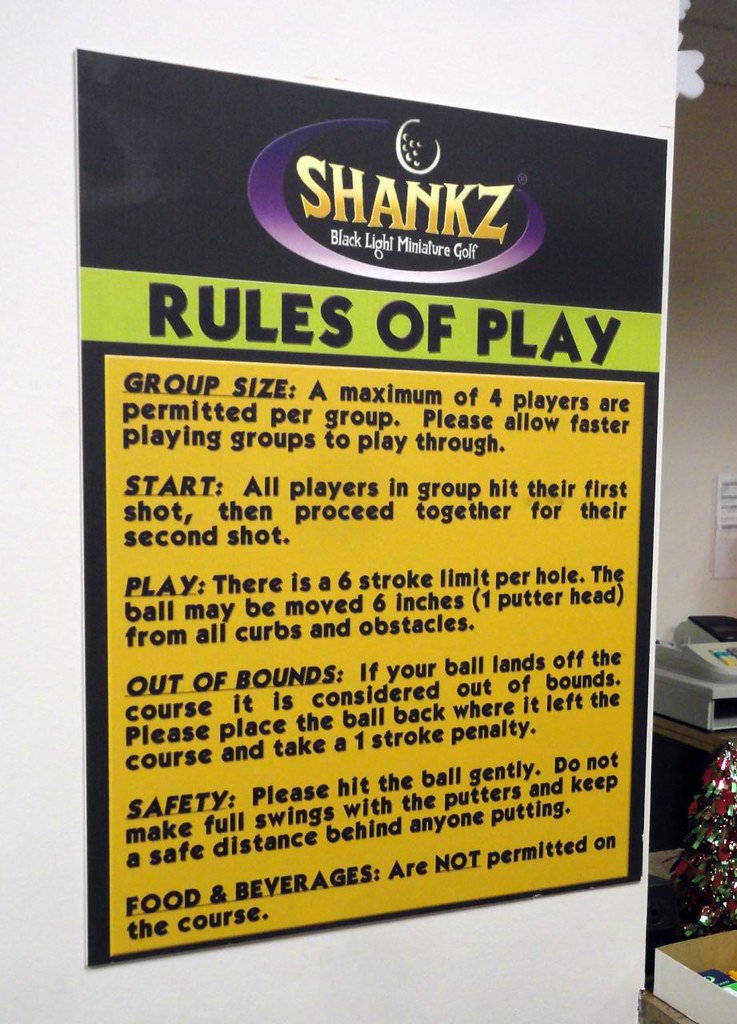 Shankz Black Light Miniature Golf Rules of Play at Arrowhe… | Flickr