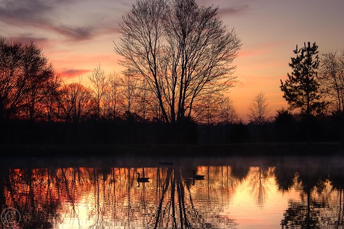 sunrise pond canon20d northcarolina hdr unioncounty photomatix sunrisepond sunrisereflection topazdenoise pondmorning brycehoover 3clixpix