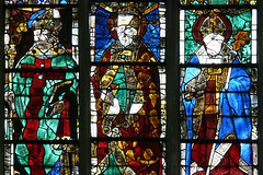 ven, 04/29/2011 - 15:04 - St Augustine, St Gregory, St Amboise medieval stained glass. Saint-Taurin, Evreux France 29/04/2011.