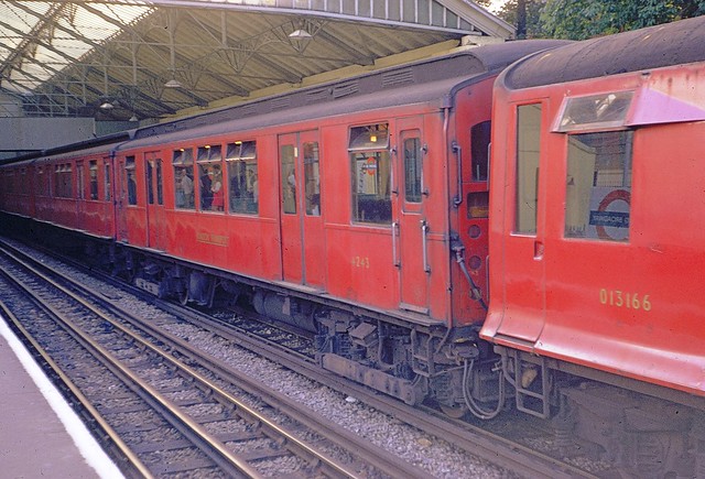 LT District Line Q stock at Ealing Broadway in 1970