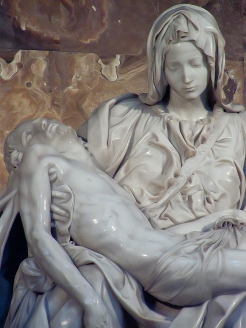 Michelangelo's Pieta in St Peter's Basilica in Rome Italy (2)
