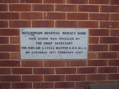 Hutchinson Hospital, Commemoration Stone, 16th February 1957.